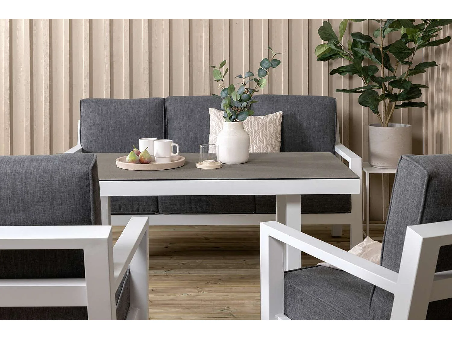 Salon de Jardin "Barcelona" 171cm Blanc