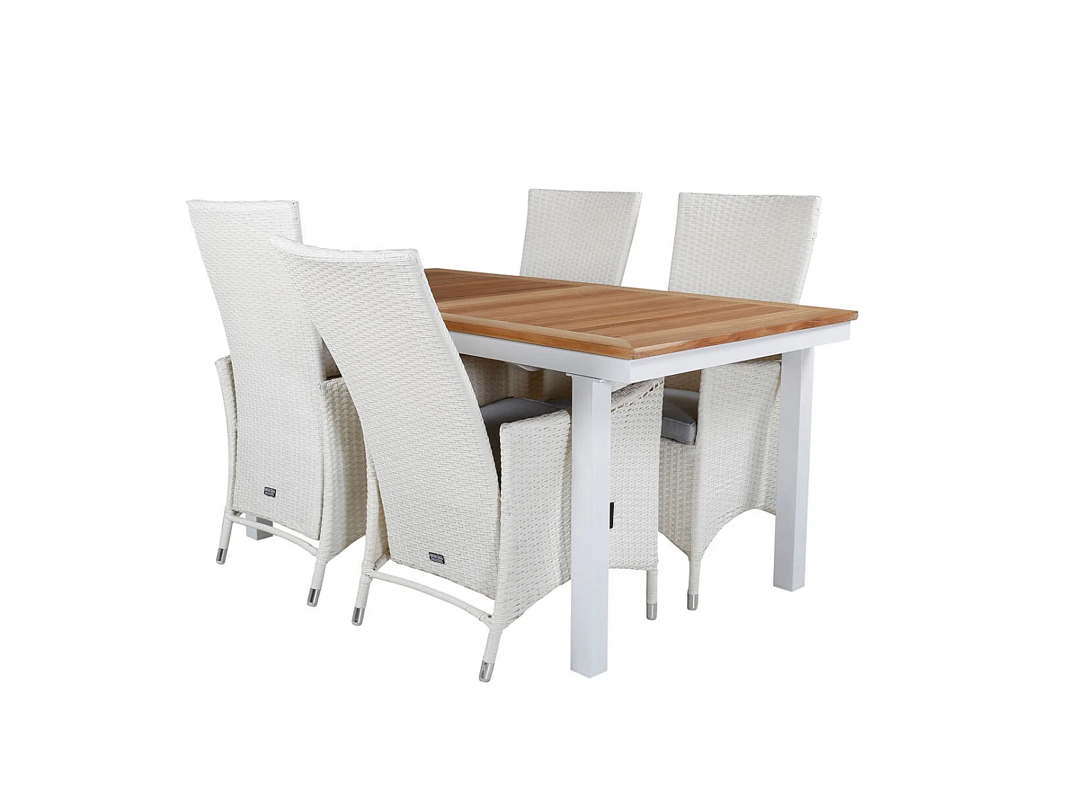 Panama tuinmeubelset tafel 90x152/210cm en 4 stoel Padova wit, naturel.