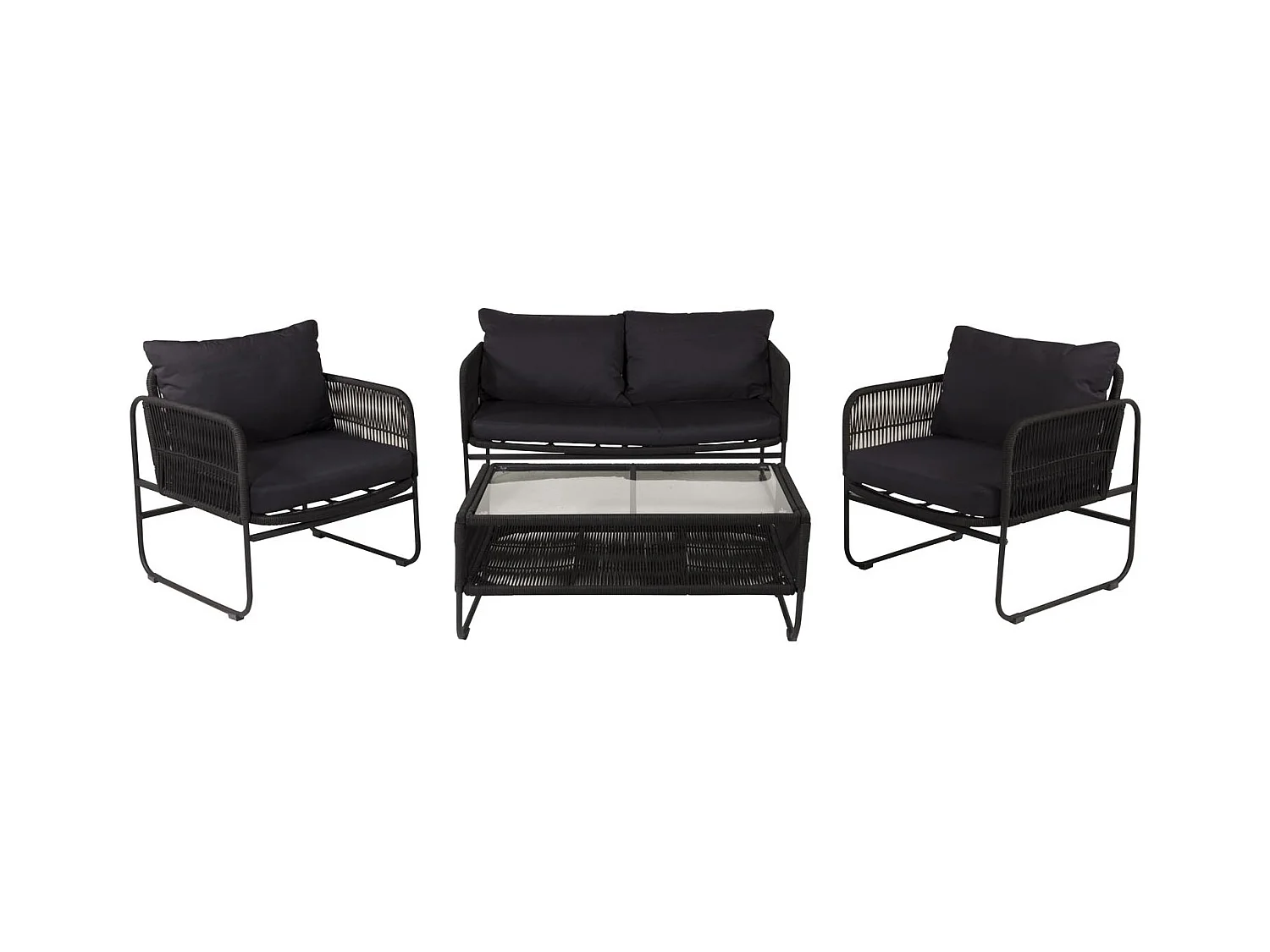 Salon de Jardin "Utah" 127cm Noir