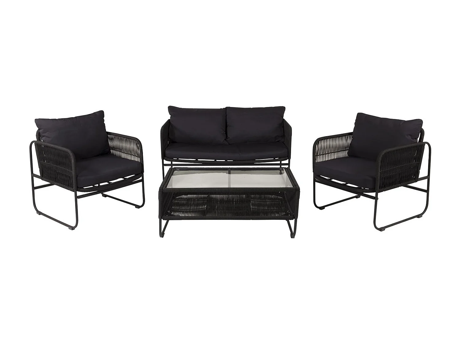 Salon de Jardin "Utah" 127cm Noir