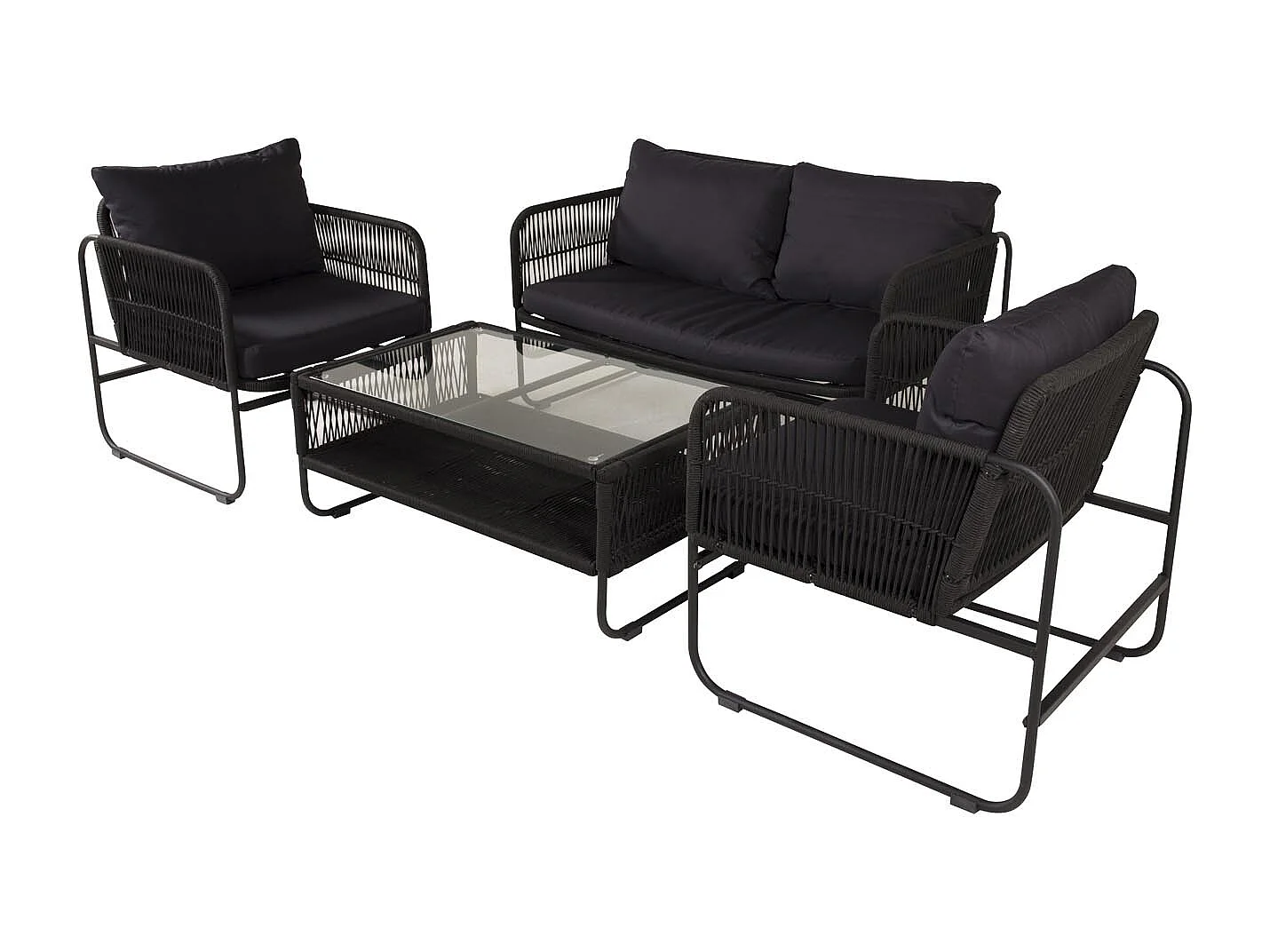 Salon de Jardin "Utah" 127cm Noir