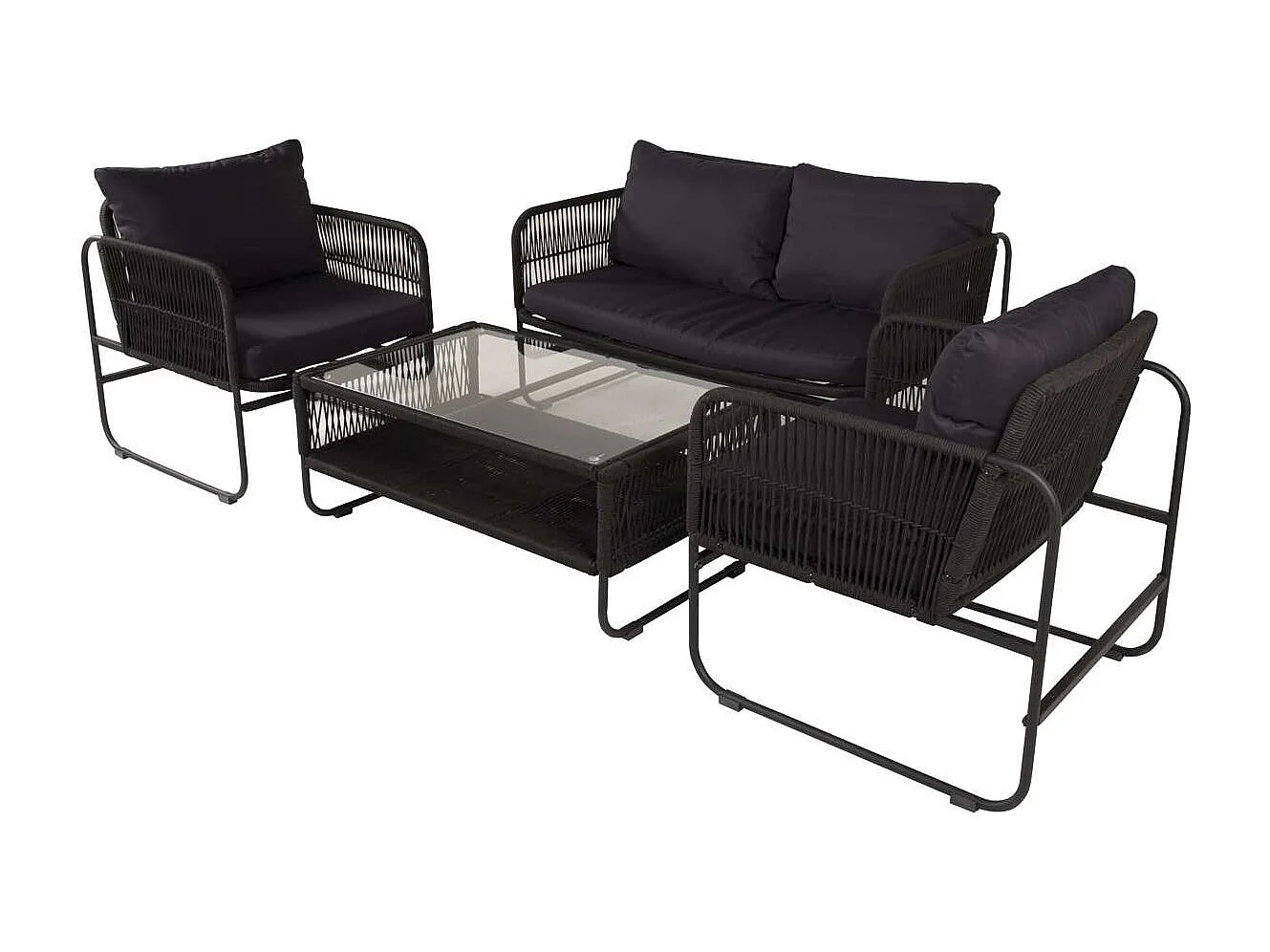 Salon de Jardin "Utah" 127cm Noir