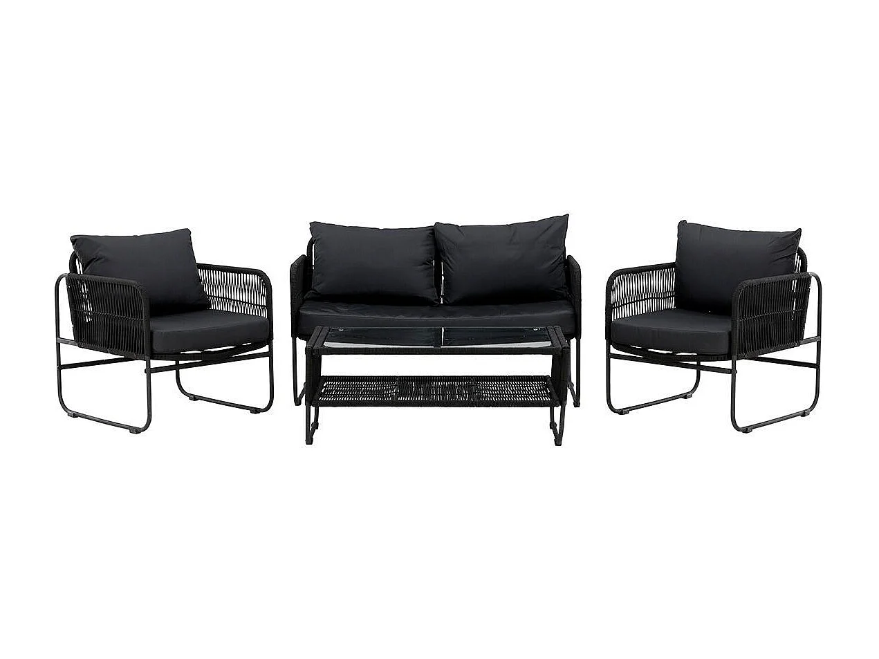 Salon de Jardin "Utah" 127cm Noir