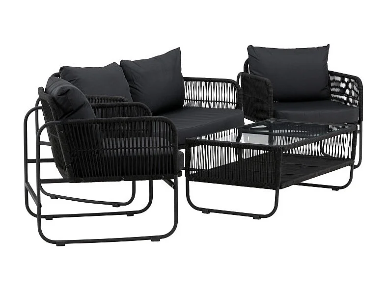 Salon de Jardin "Utah" 127cm Noir