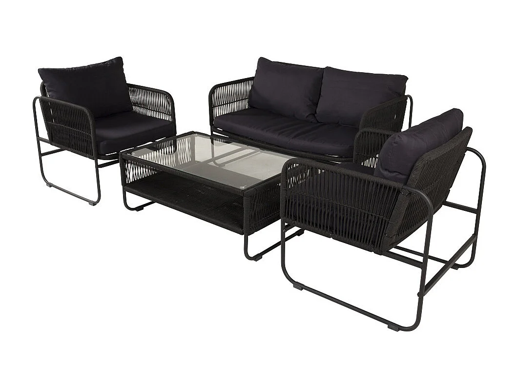 Salon de Jardin "Utah" 127cm Noir