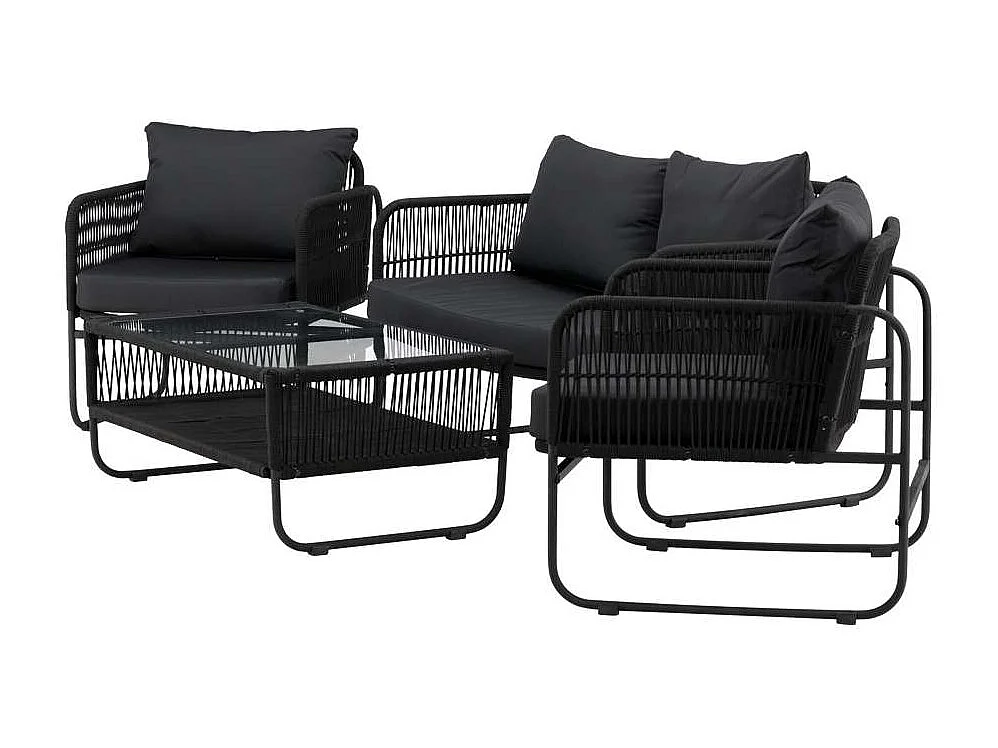 Salon de Jardin "Utah" 127cm Noir