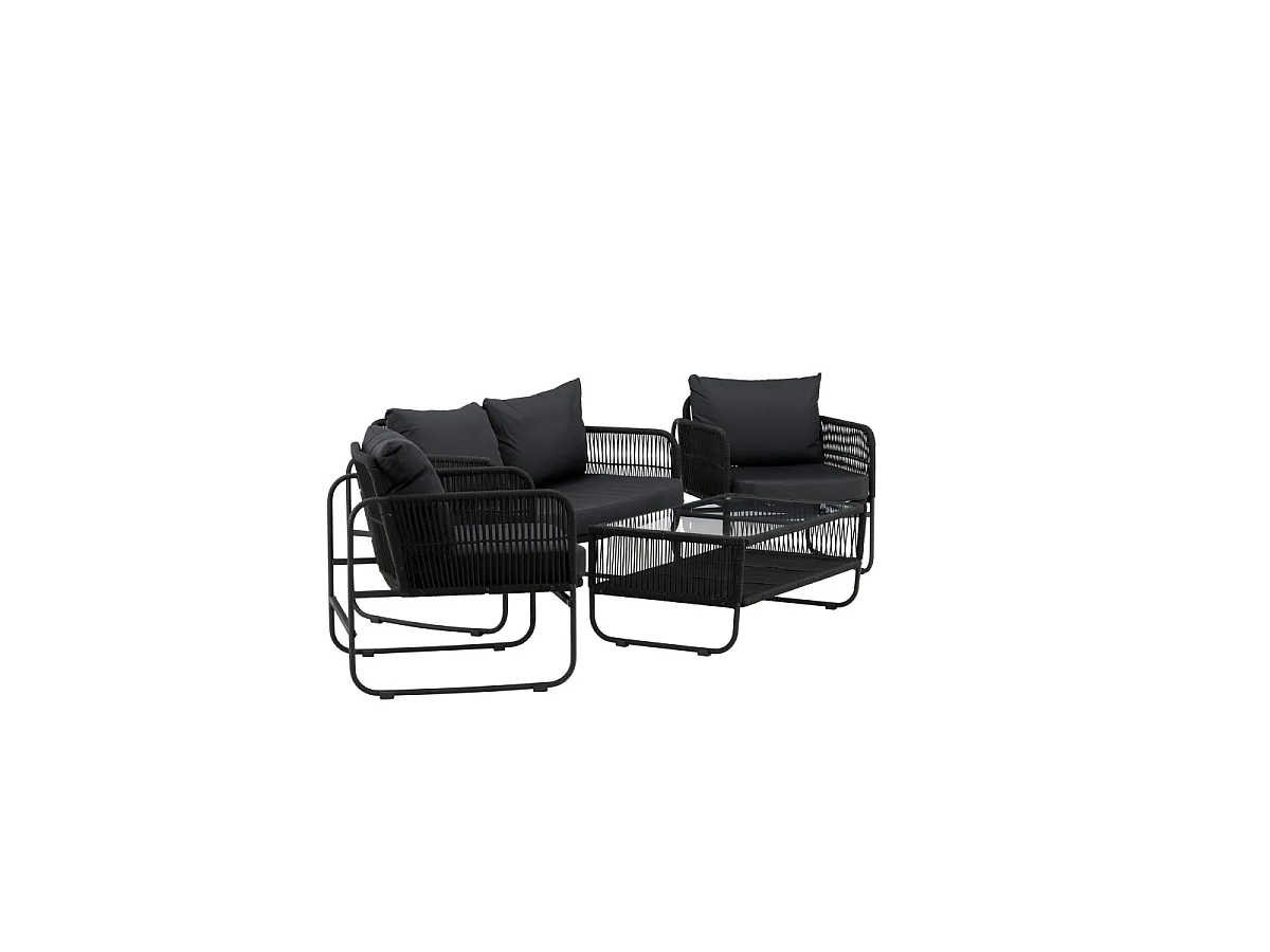 Salon de Jardin "Utah" 127cm Noir