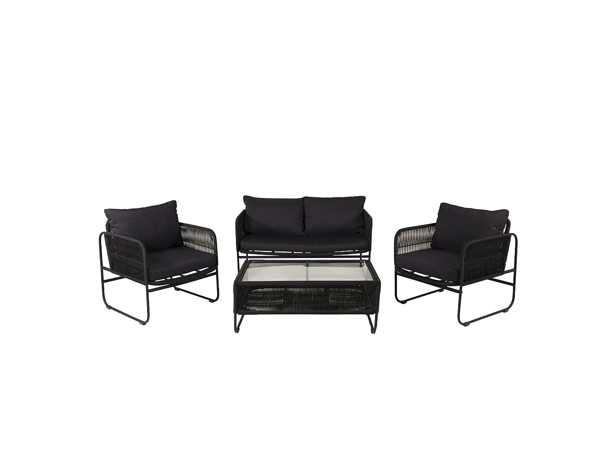 Salon de Jardin "Utah" 127cm Noir