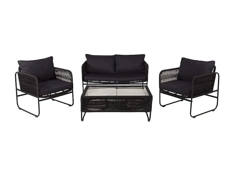 Salon de Jardin "Utah" 127cm Noir