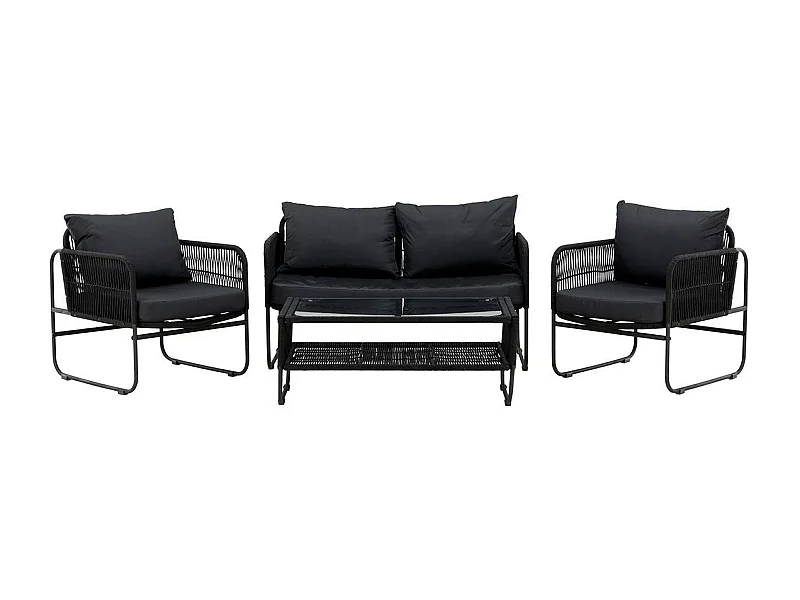 Salon de Jardin "Utah" 127cm Noir