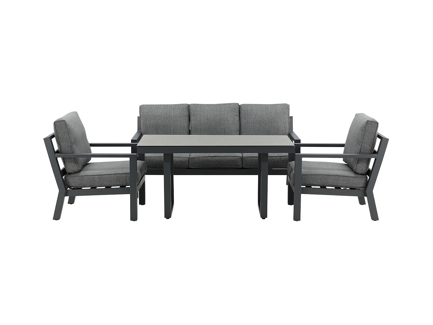 Barcelona set de jardin 4 parties noir, gris.