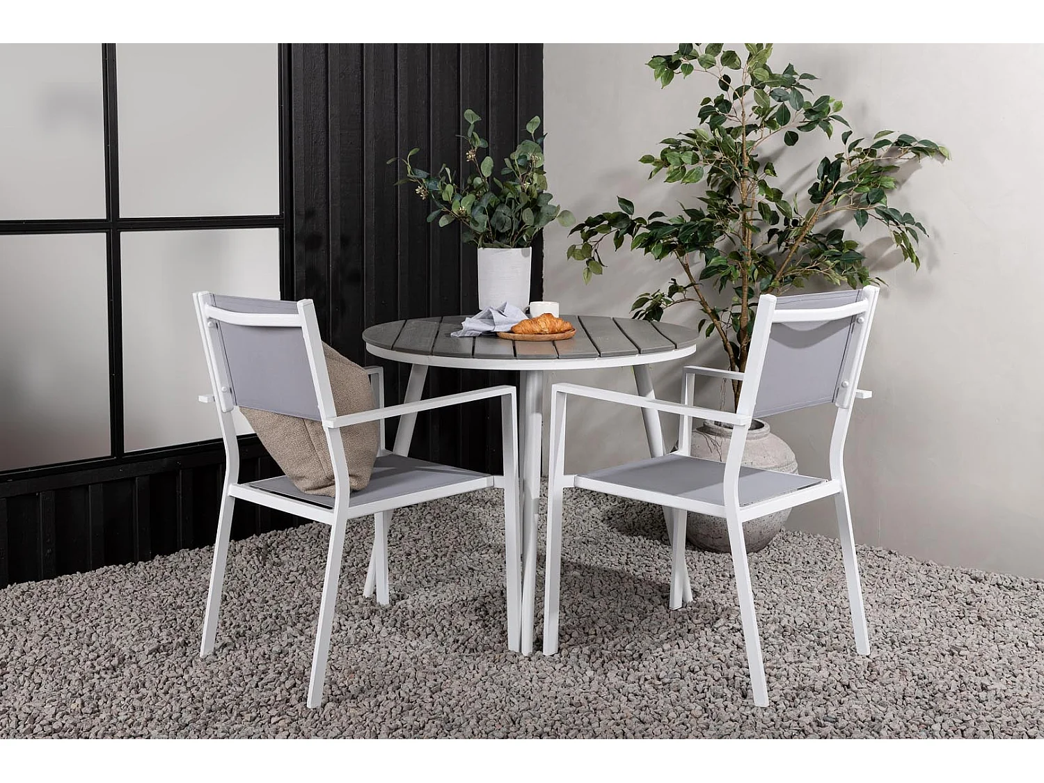 Break tuinmeubelset tafel 90x90cm, 2 stoelen Copacabana, grijs,grijs.