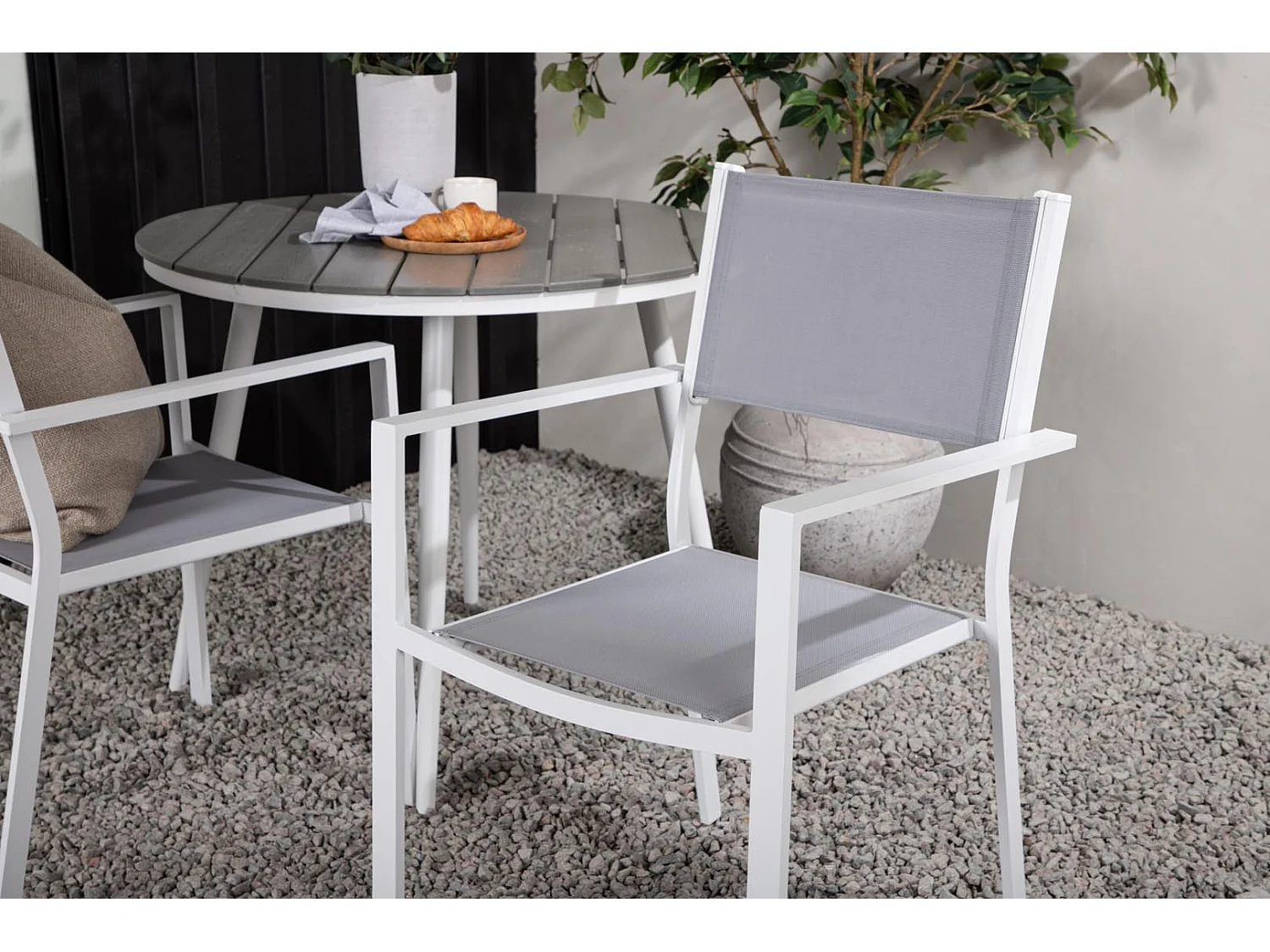 Break tuinmeubelset tafel 90x90cm, 2 stoelen Copacabana, grijs,grijs.