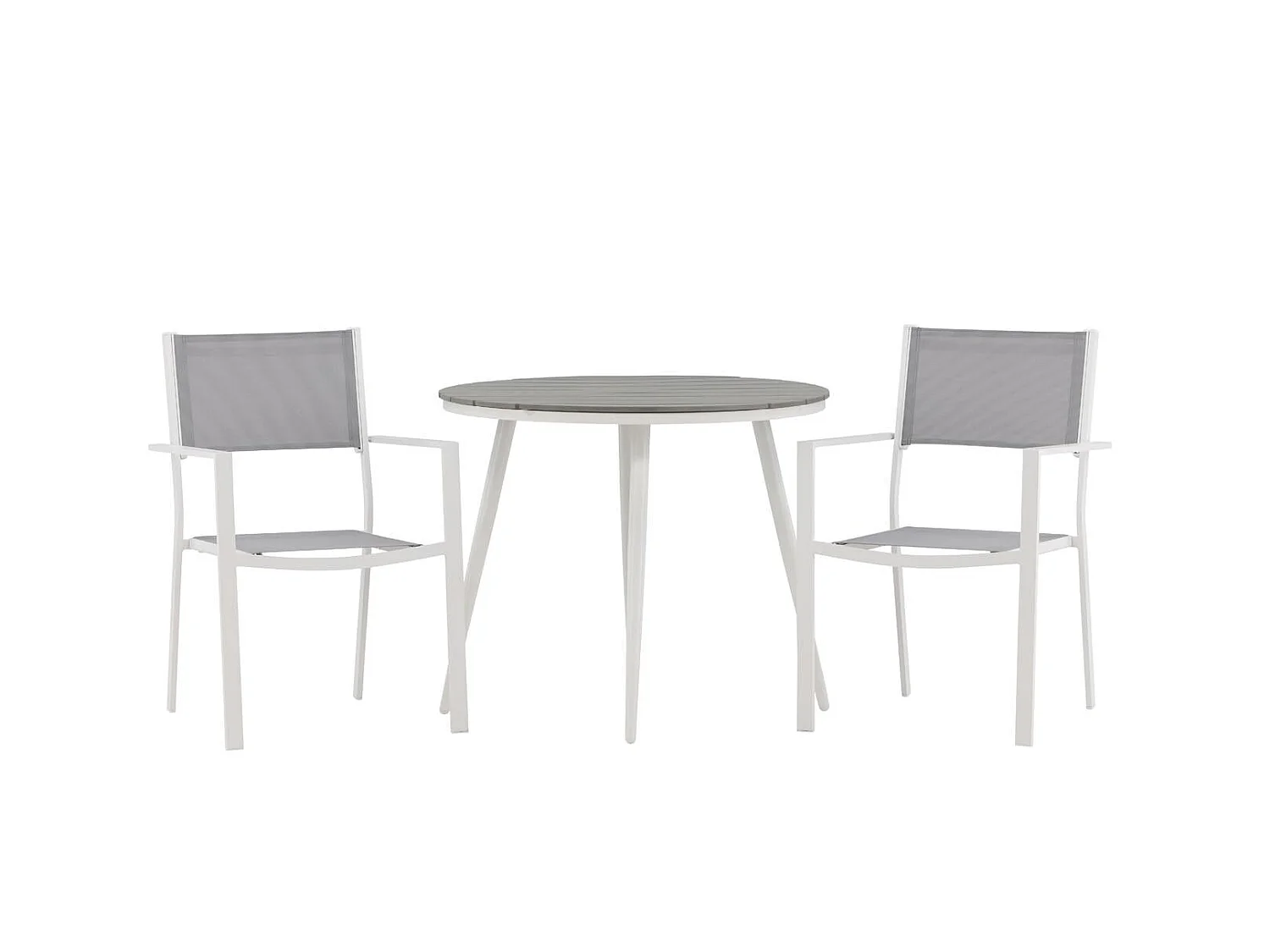 Break tuinmeubelset tafel 90x90cm, 2 stoelen Copacabana, grijs,grijs.