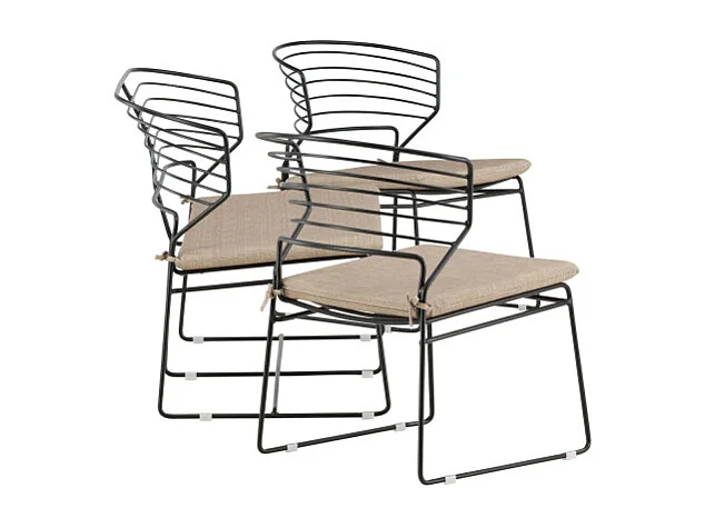 Salon de Jardin en Métal "Milano" 110cm Noir