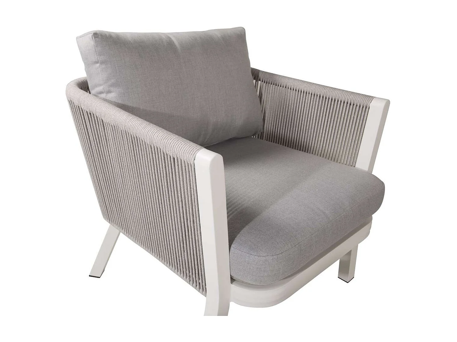 Salon de Jardin "Virya" 150cm Blanc & Gris