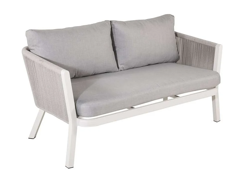 Salon de Jardin "Virya" 150cm Blanc & Gris