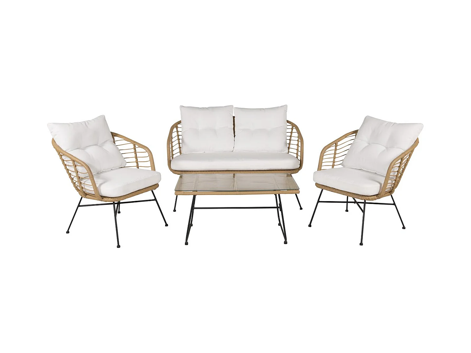 Salon de Jardin "Viga" 126cm Naturel
