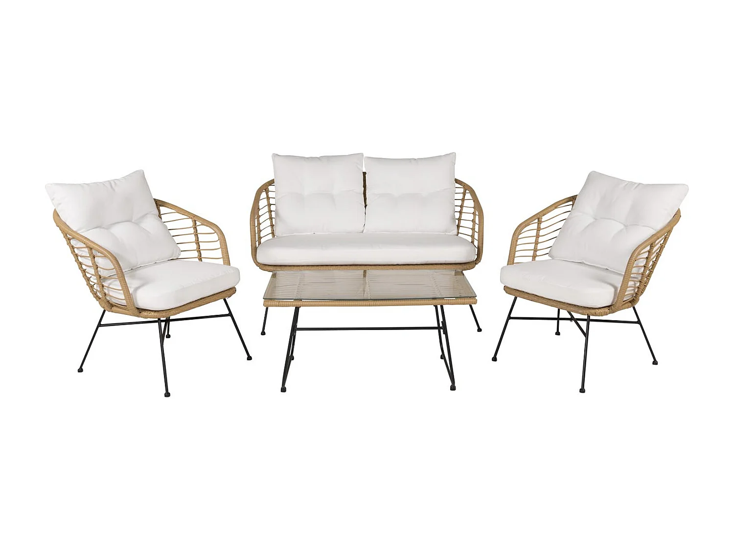 Salon de Jardin "Viga" 126cm Naturel