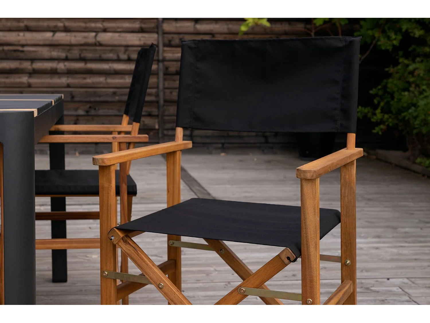 Togo ensemble table et chaises de jardin, table 150x100cm, 4 chaises Marion, noir,noir.