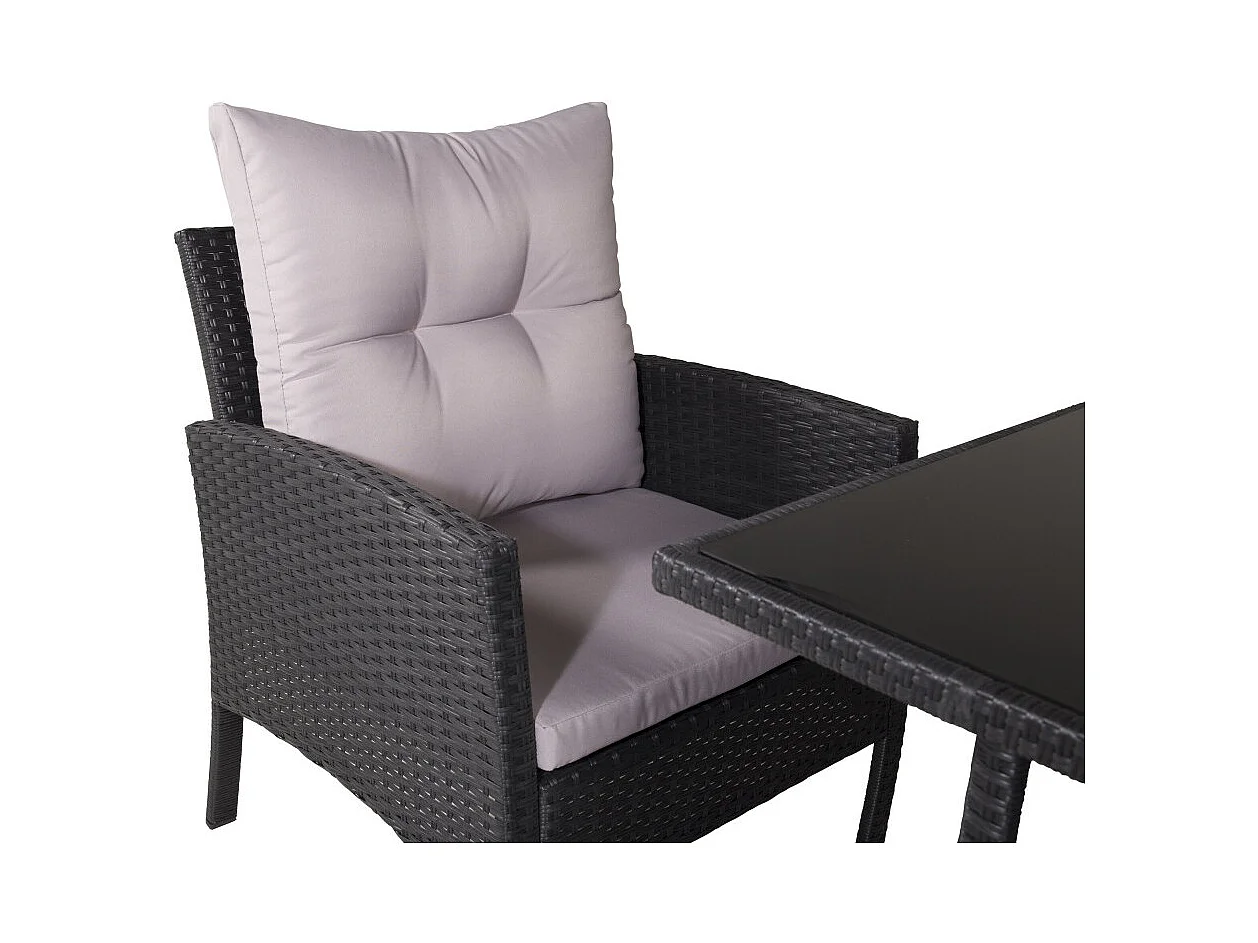 Salon de Jardin "Knock" 158cm Noir & Gri