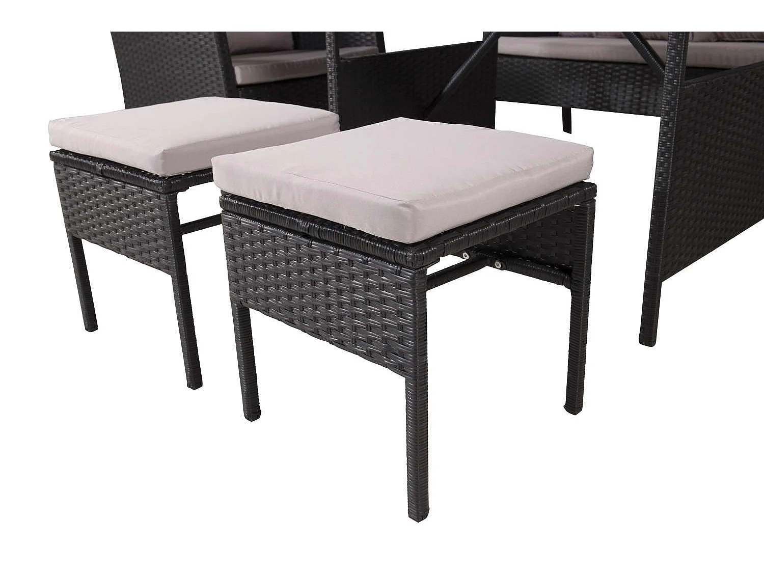 Salon de Jardin "Knock" 158cm Noir & Gri