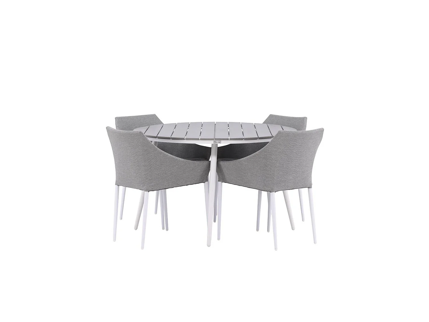 Break ensemble table et chaises de jardin, table 120x120cm, 4 chaises Spoga, gris,gris.
