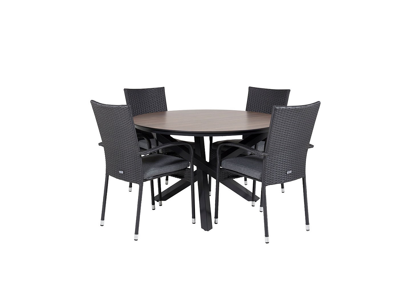 Llama Ensemble table et chaises de jardin, table Ø120cm et 4 chaises