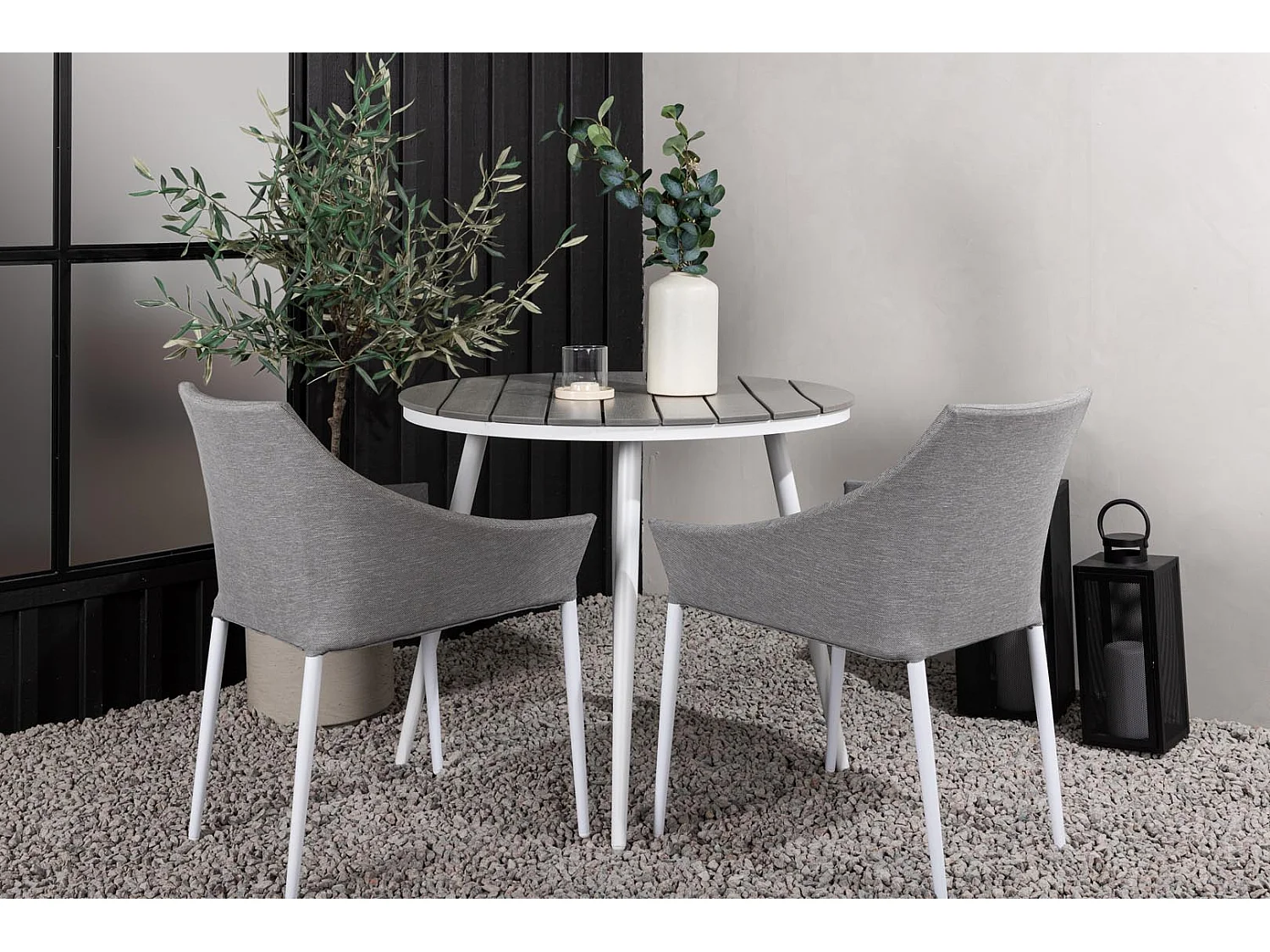 Break tuinmeubelset tafel 90x90cm, 2 stoelen Spoga, grijs,grijs.