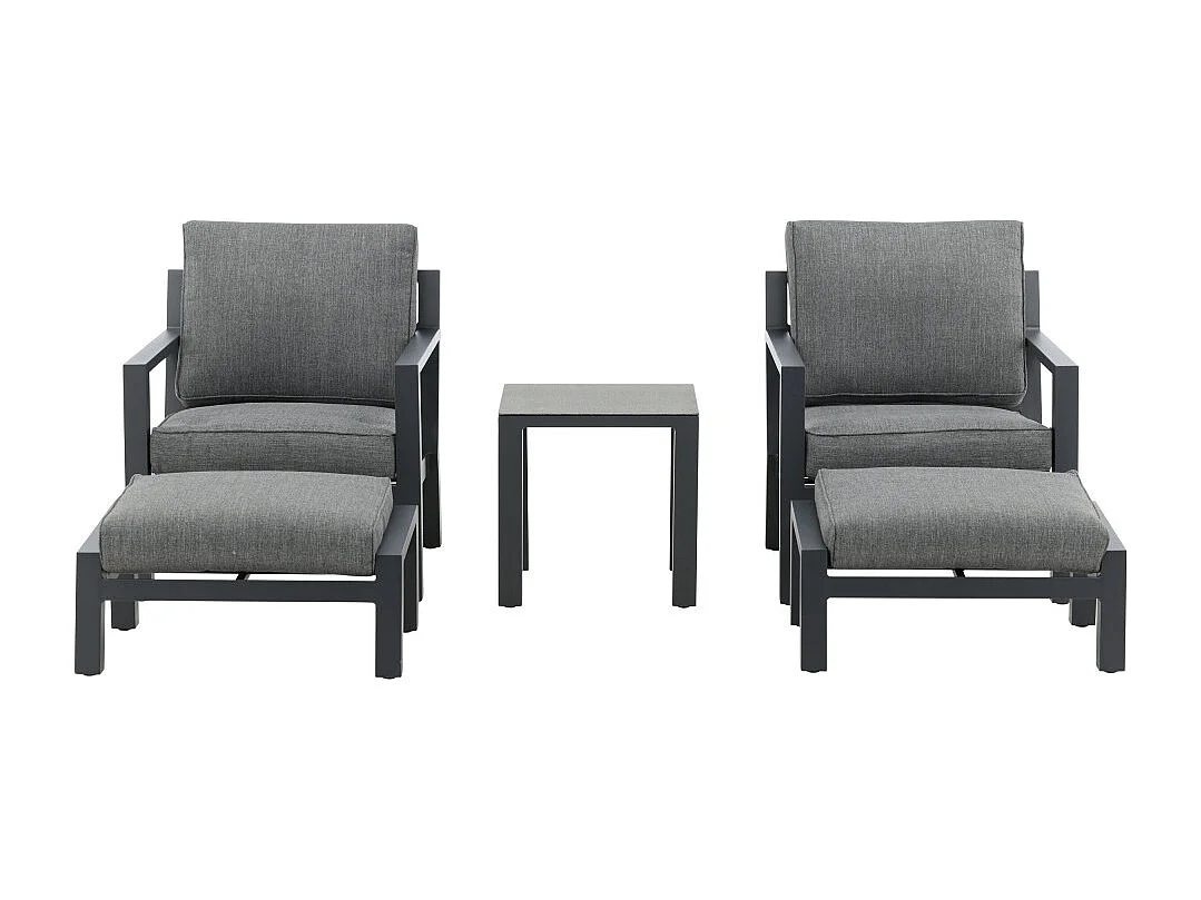 Barcelona tuinmeubelset 5 delen donkergrijs.