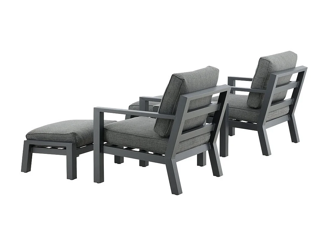 Barcelona tuinmeubelset 5 delen donkergrijs.