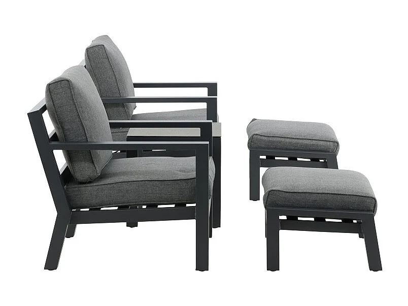 Barcelona tuinmeubelset 5 delen donkergrijs.