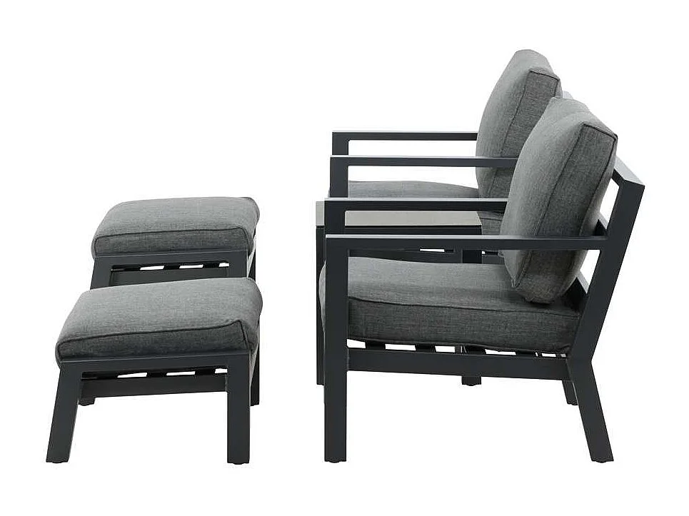 Barcelona tuinmeubelset 5 delen donkergrijs.