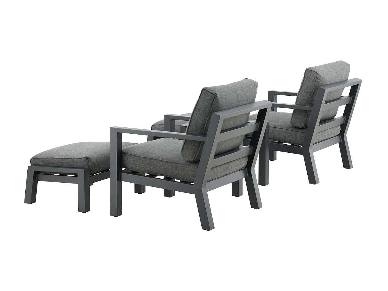 Barcelona tuinmeubelset 5 delen donkergrijs.