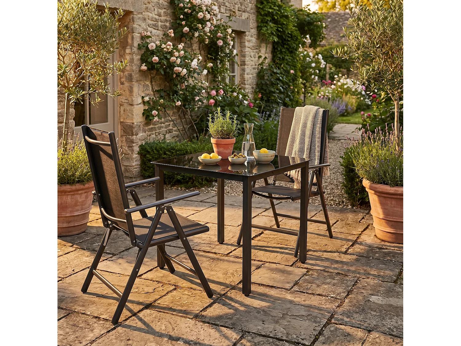 3 pz Alu Set da giardino di vetro Seat Group 80SW