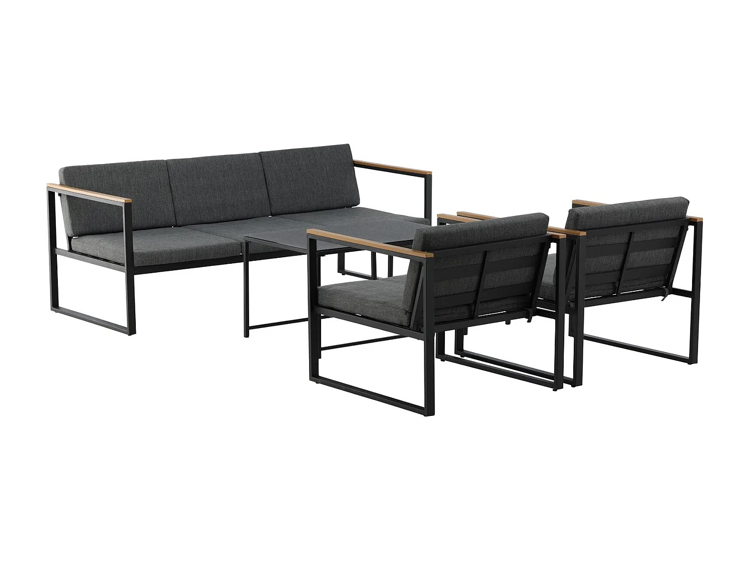 Salon de Jardin 5 Places "Dakar" 188cm Gris