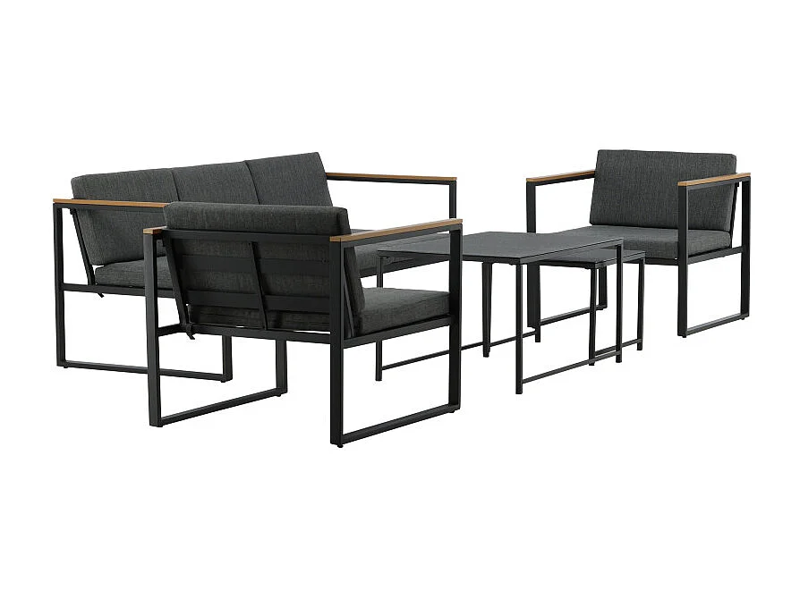 Salon de Jardin 5 Places "Dakar" 188cm Gris