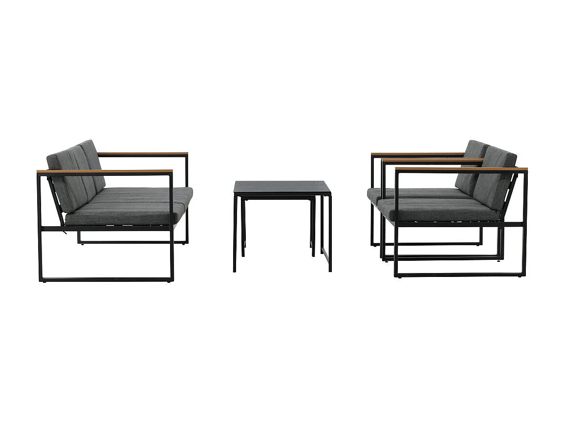 Salon de Jardin 5 Places "Dakar" 188cm Gris