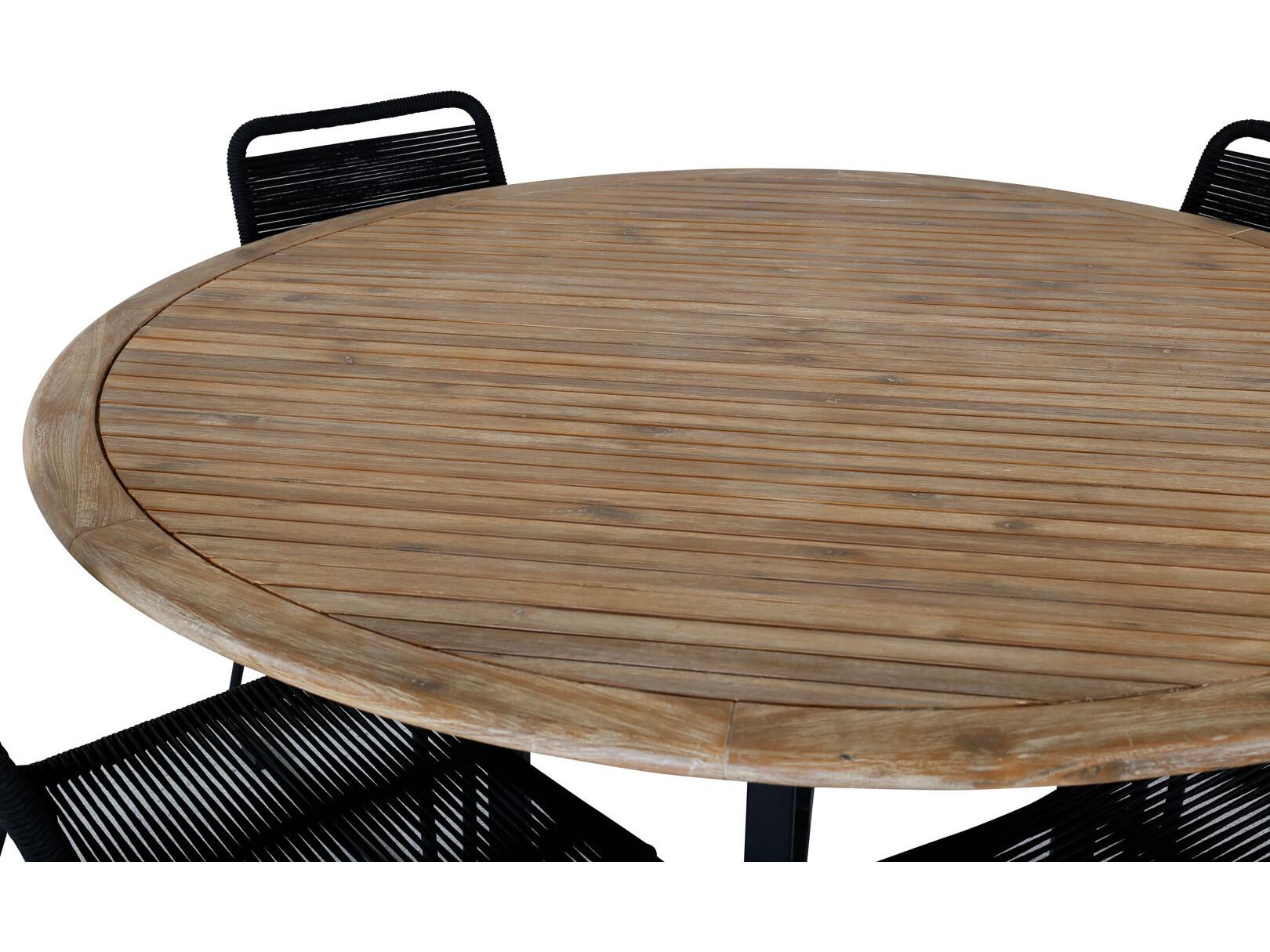 Cruz Tuinmeubelset Tafel Cm En Stoel Stapel Lindos Zwart Naturel