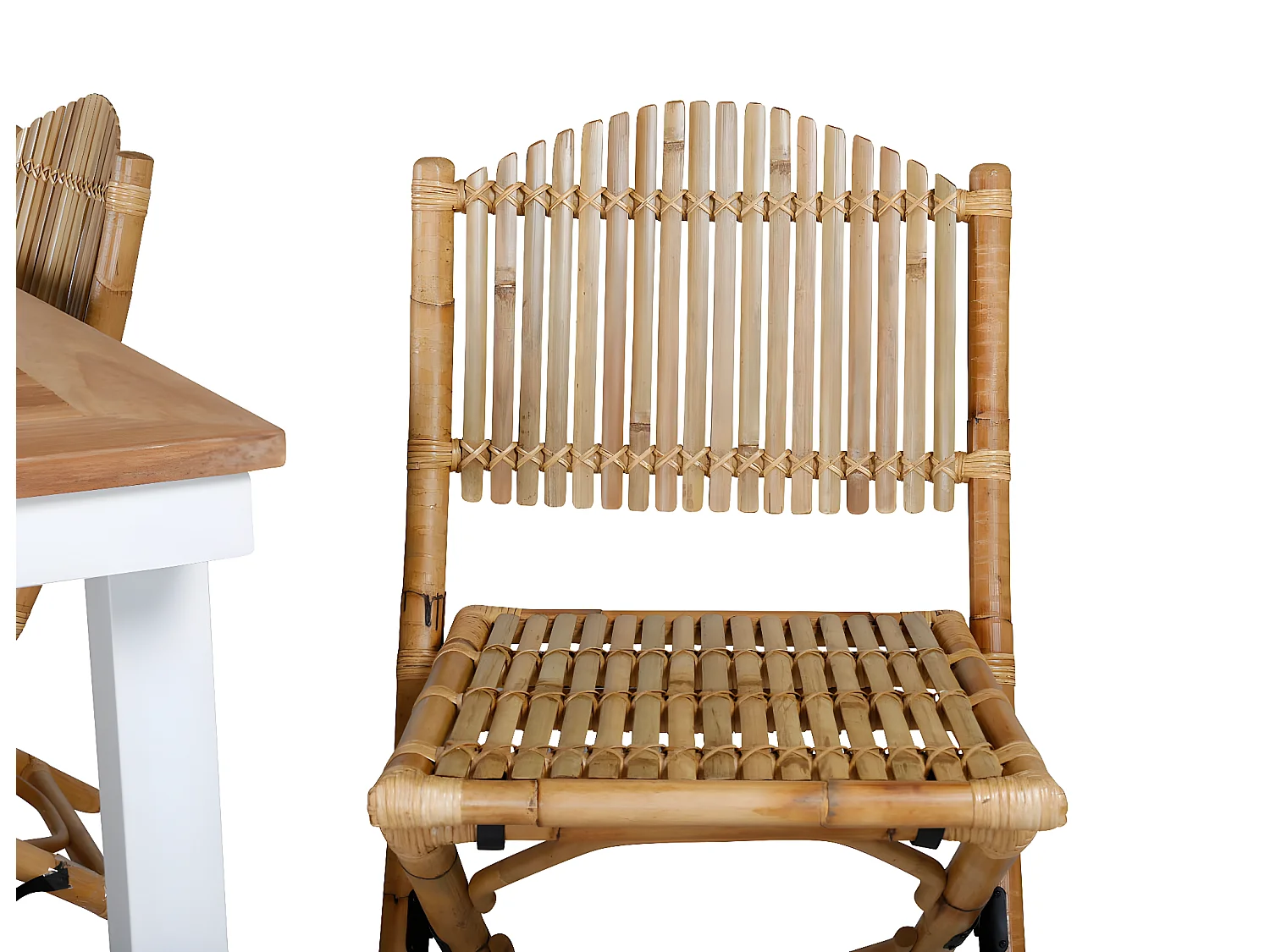 Panama tuinmeubelset tafel 90x152/210cm en 4 stoel Cane lichtgrijs, naturel.