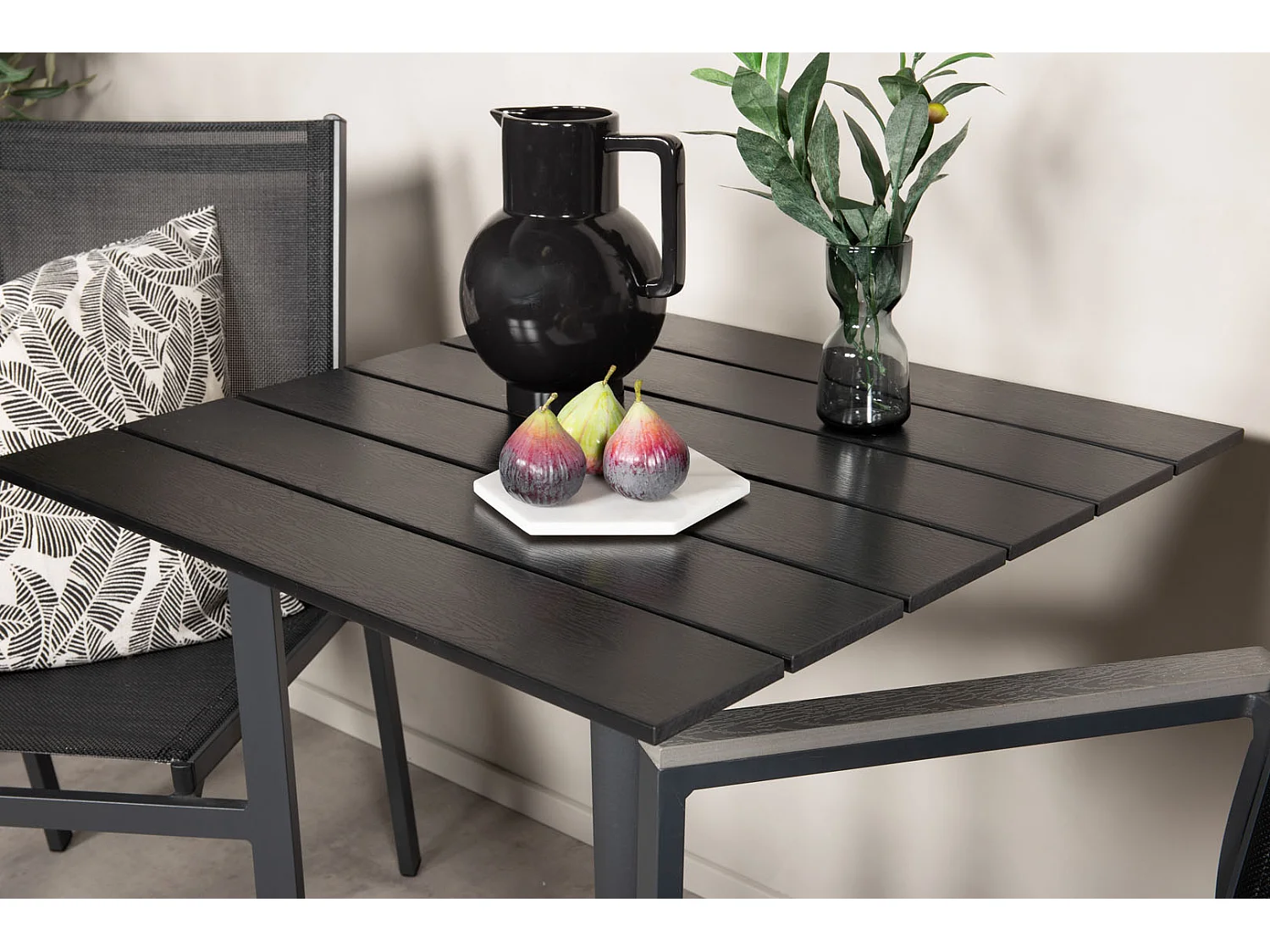 Colorado 70*70 Ensemble table et chaises de jardin, table 70x70cm et 2 chaises Parma, noir.