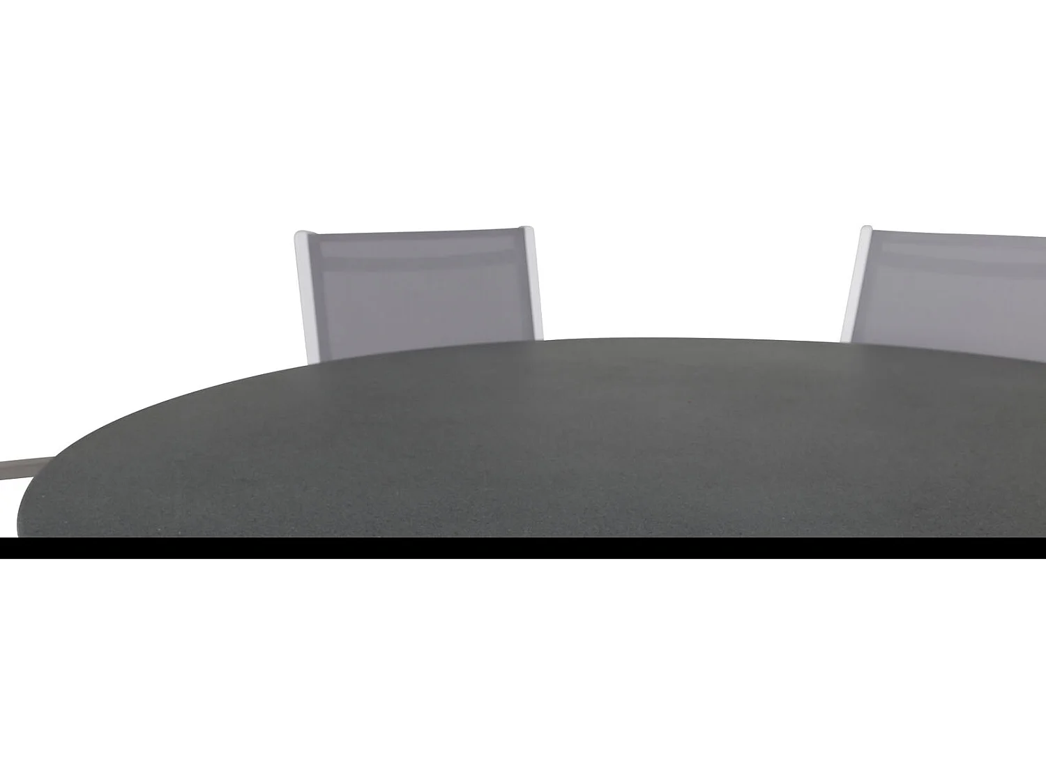 Copacabana Ensemble table et chaises de jardin, table Ø140cm et 6 chaises stable Copacabana, blanc, gris, crème.