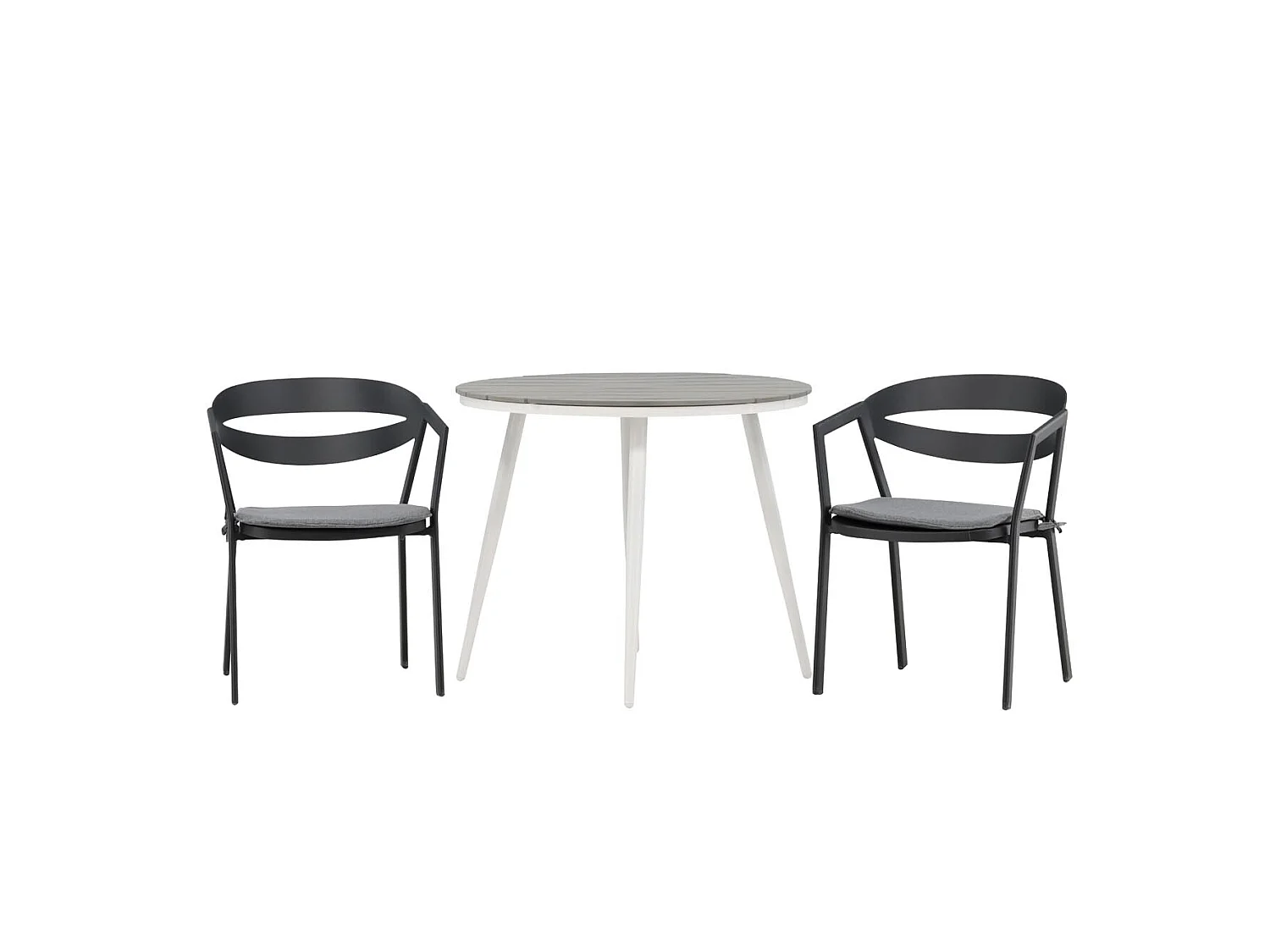 Break tuinmeubelset tafel 90x90cm, 2 stoelen Wear, grijs,zwart.