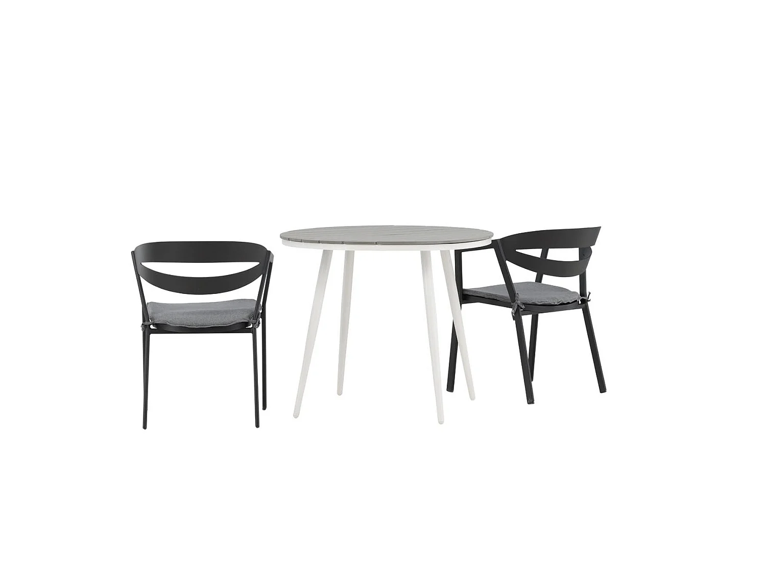 Break tuinmeubelset tafel 90x90cm, 2 stoelen Wear, grijs,zwart.