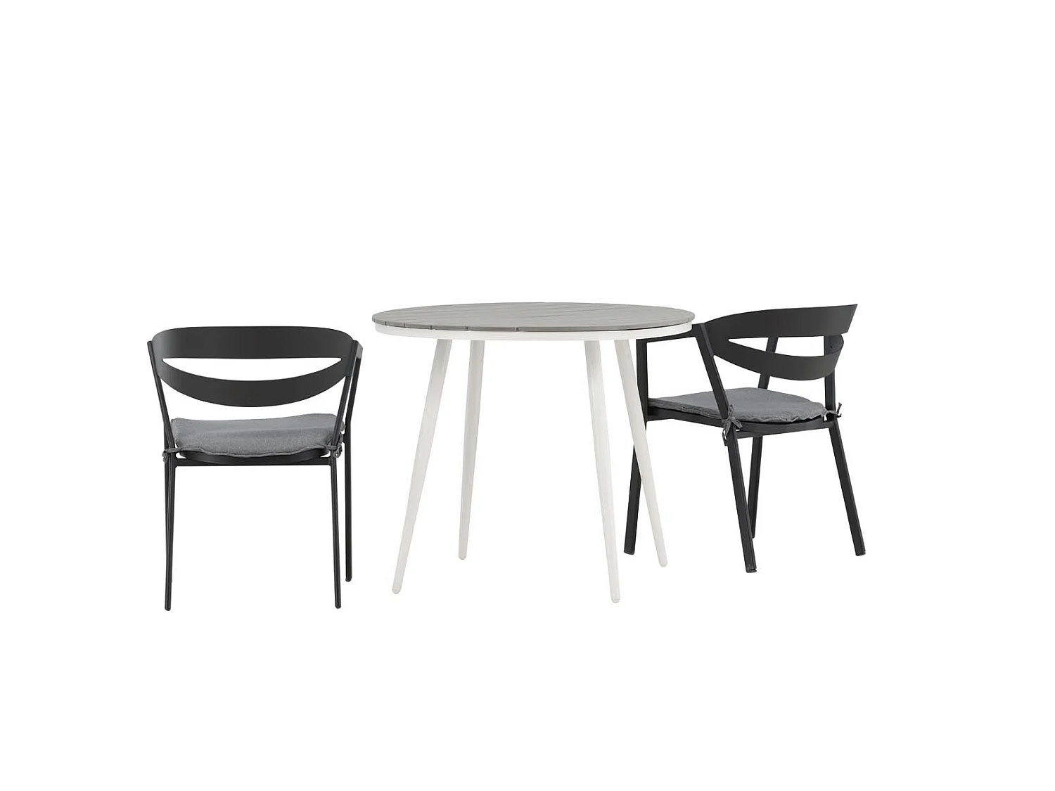 Break tuinmeubelset tafel 90x90cm, 2 stoelen Wear, grijs,zwart.