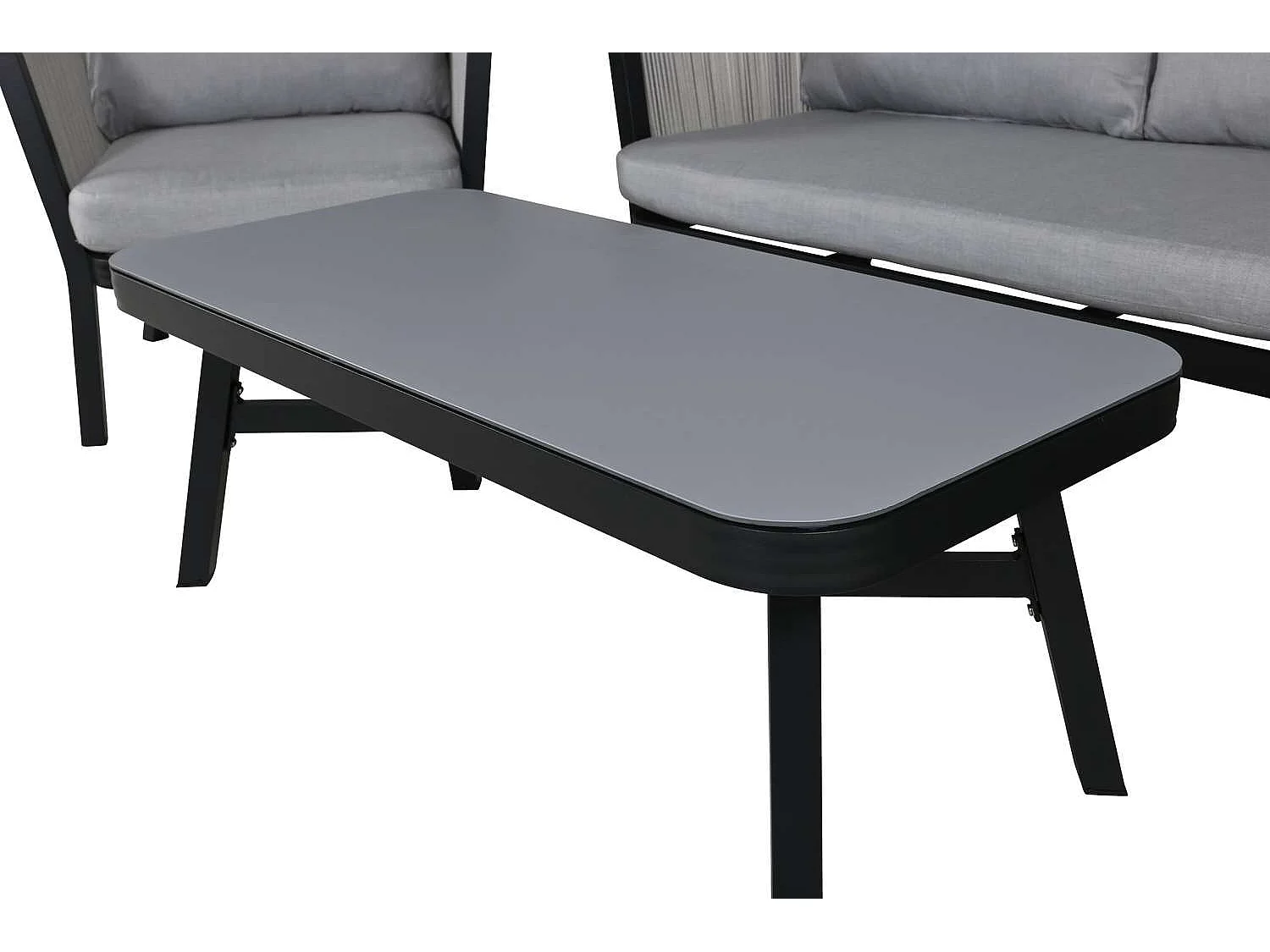 Salon de Jardin "Virya" 150cm Noir & Gris