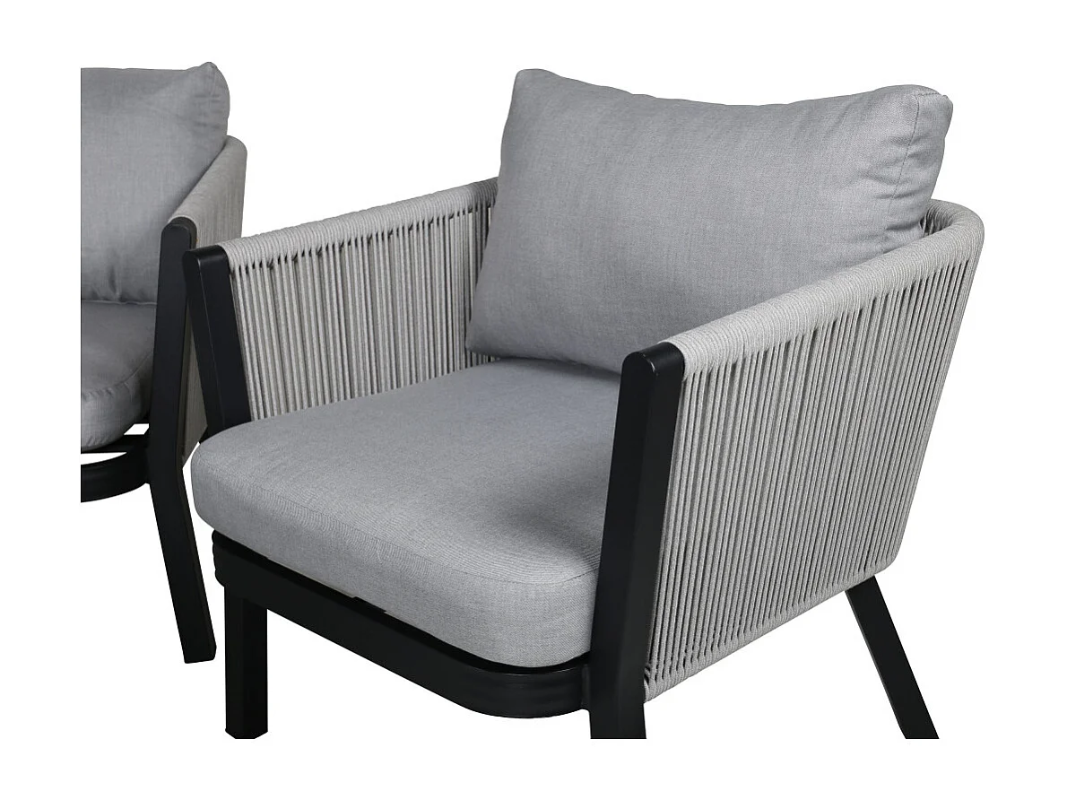 Salon de Jardin "Virya" 150cm Noir & Gris