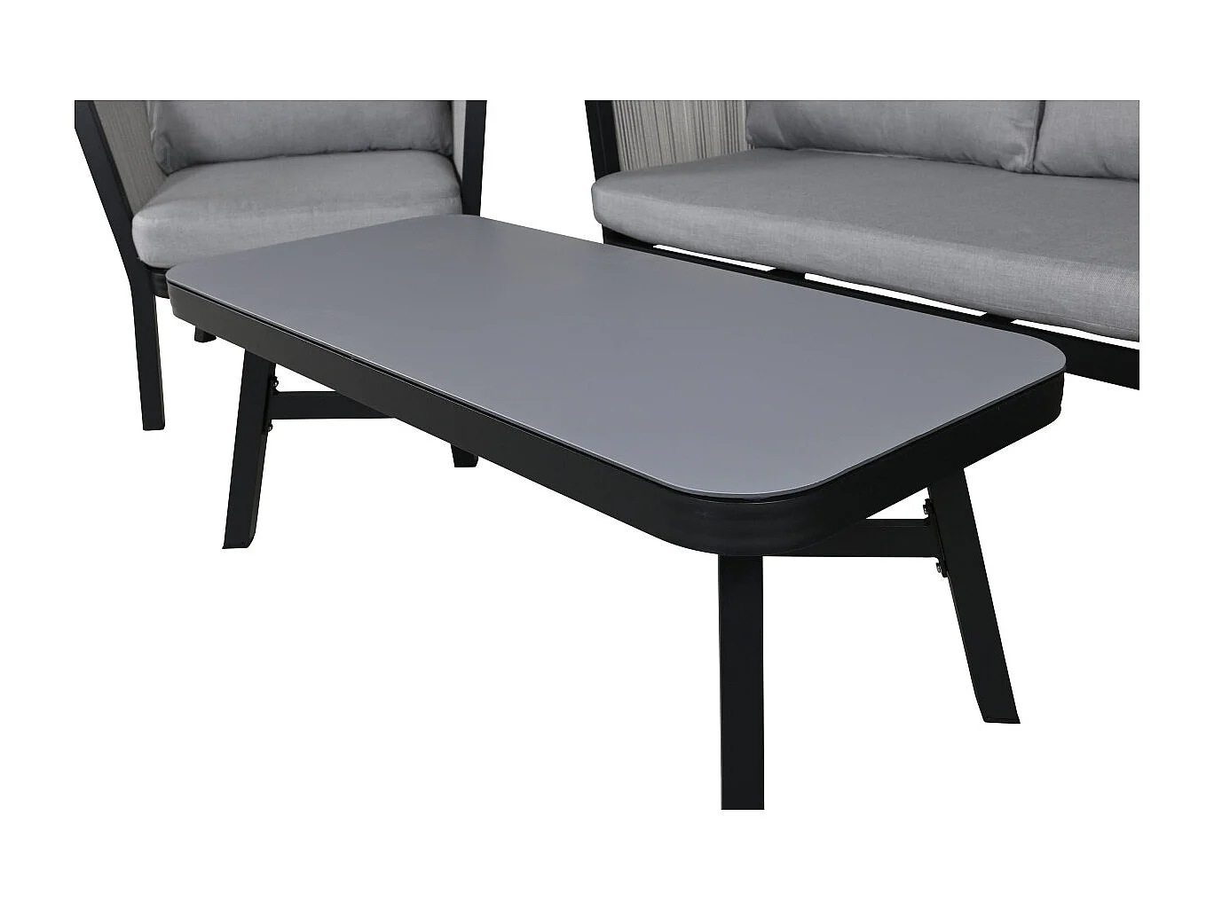 Salon de Jardin "Virya" 150cm Noir & Gris