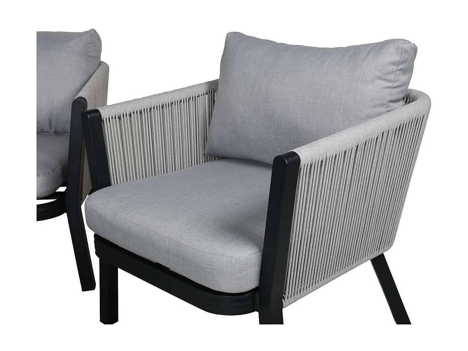 Salon de Jardin "Virya" 150cm Noir & Gris