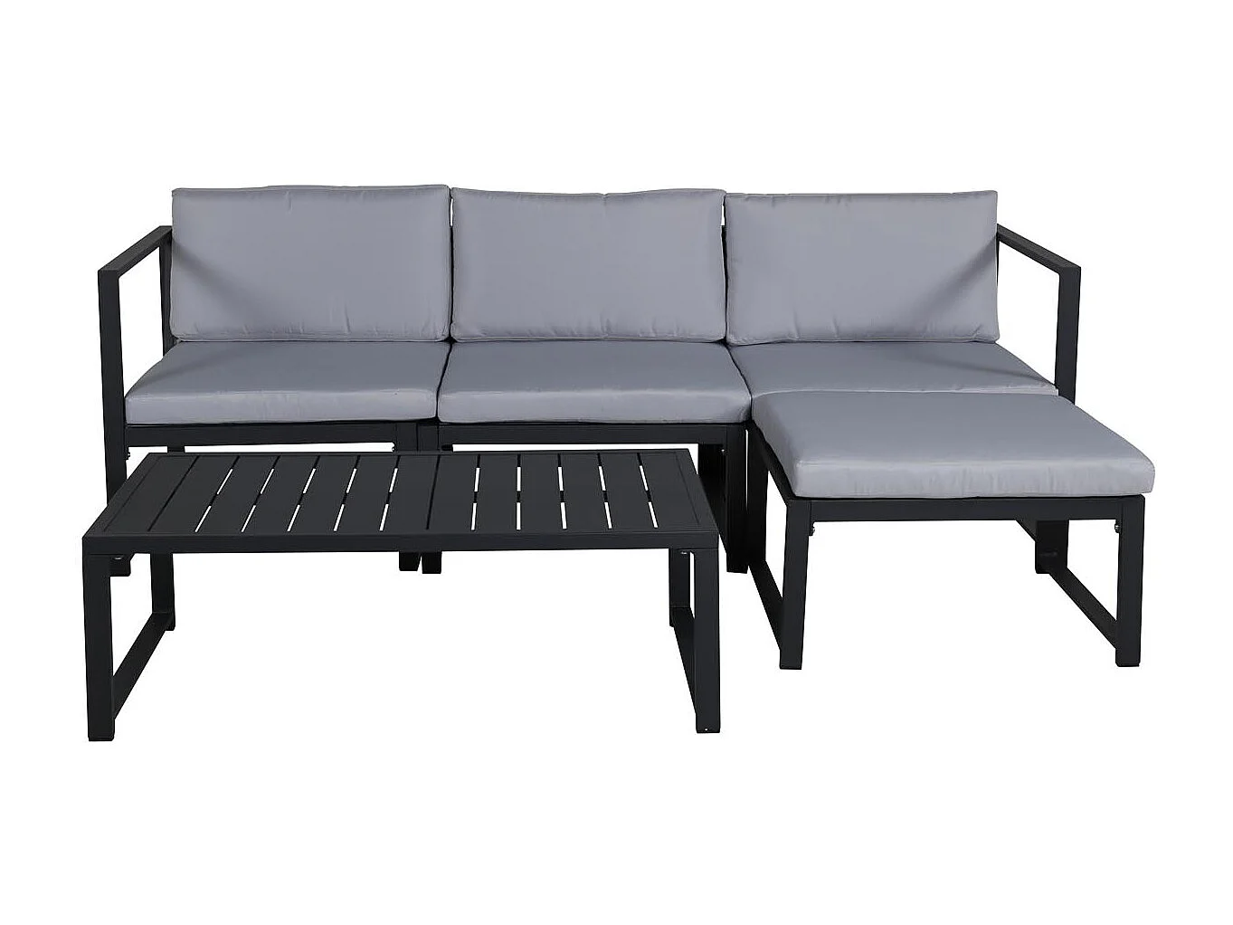 Salvador tuinmeubelset 2 delen grijs, zwart.